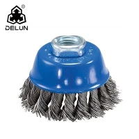 DELUN 4인치 스테인리스 스틸 트위스트 컵 와이어 브러시 최고 품질