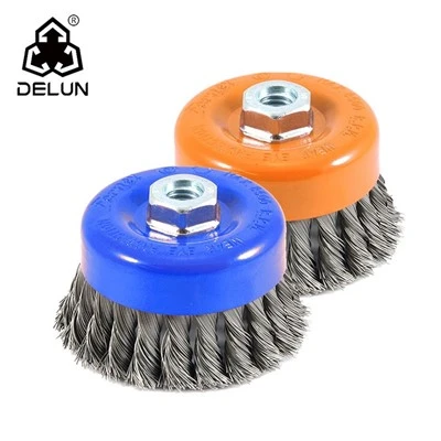 DELUN High Quality Twisted Cup Brush Steel Wire Brushes